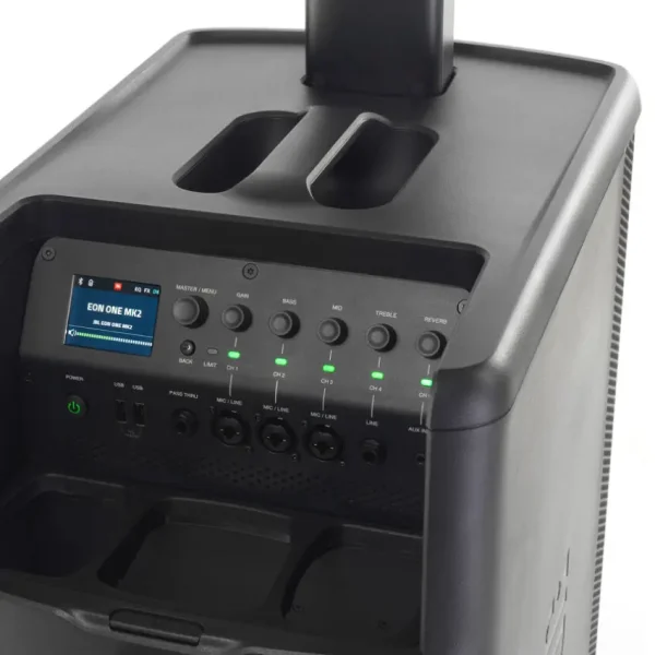 Sistema de Sonido de Columna JBL EON ONE MK2, Woofer 10", Potencia 1500W, Alimentado por batería, Todo en uno, Mezclador y DSP, Batería