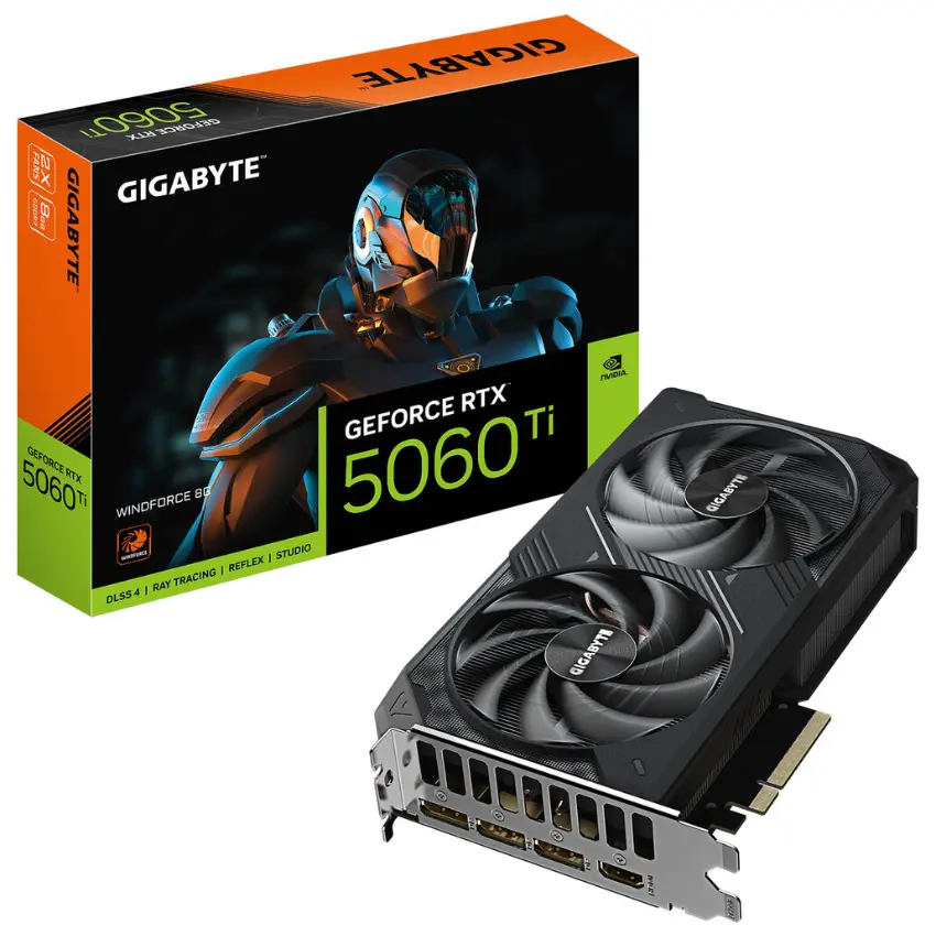 Placa de Video Gigabyte GeForce RTX 5060 Ti WINDFORCE 8GB GDDR7