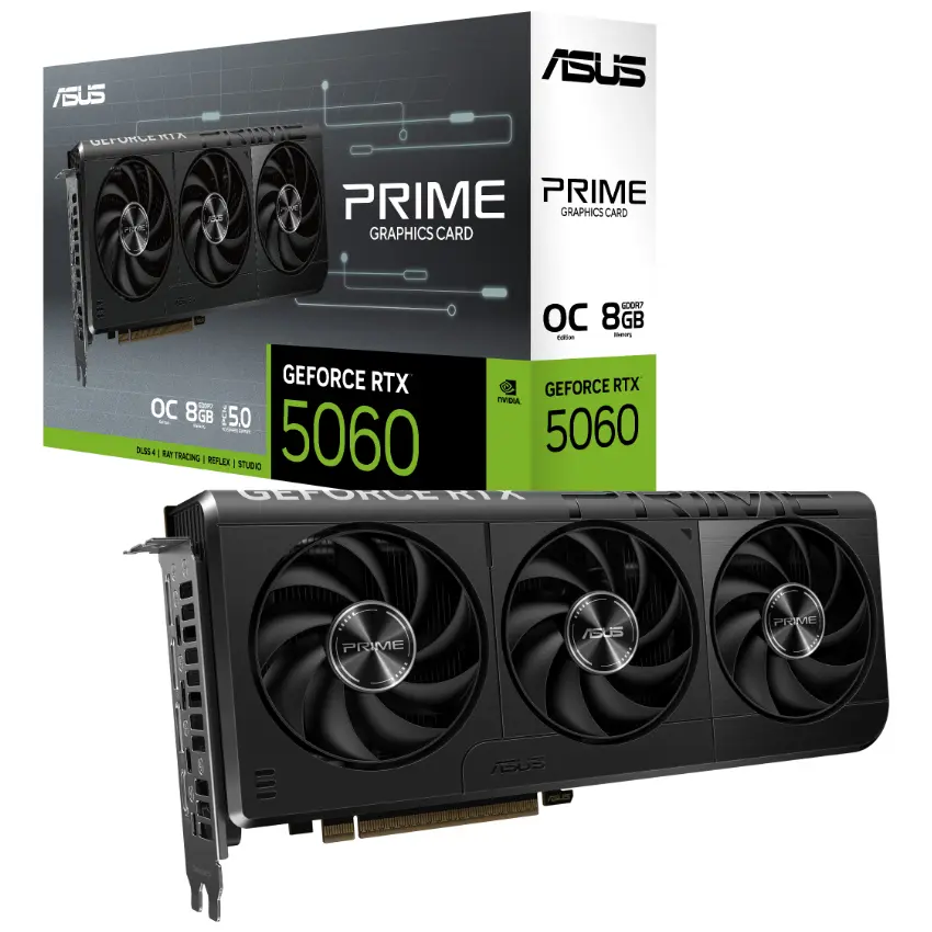 Placa de Video ASUS PRIME GeForce RTX 5060 8GB GDDR7 OC Edition