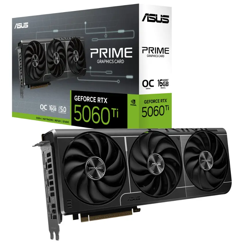 Placa de Video ASUS PRIME GeForce RTX 5060 Ti 16GB GDDR7 OC Edition