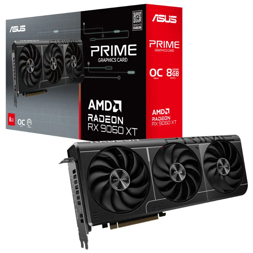 Placa de Video ASUS Prime Radeon RX 9060 XT 8GB GDDR6 OC Edition