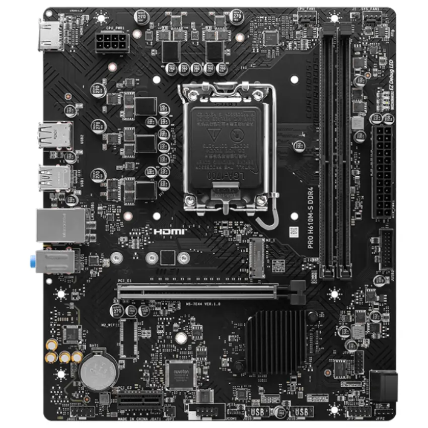 Motherboard MSI PRO H610M-S DDR4, Socket 1700 Motherboard MSI PRO H610M-S DDR4, Socket 1700