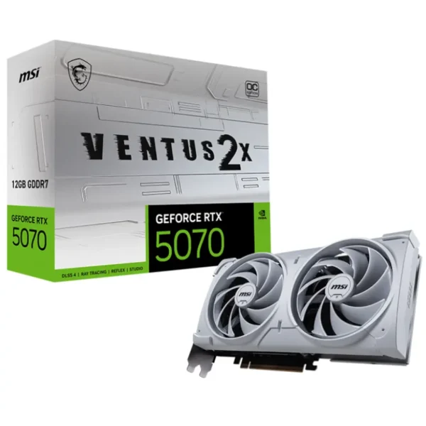 Placa de Video MSI GeForce RTX 5070 12G VENTUS 2X OC WHITE (12GB GDDR7)