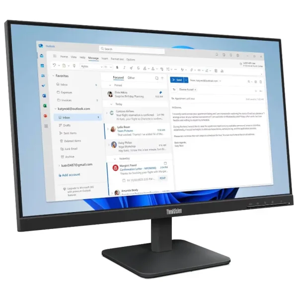 Monitor Lenovo ThinkVision S24-4e, 23.8", 100Hz, IPS, 1920x1080, 4ms, VGA, HDMI