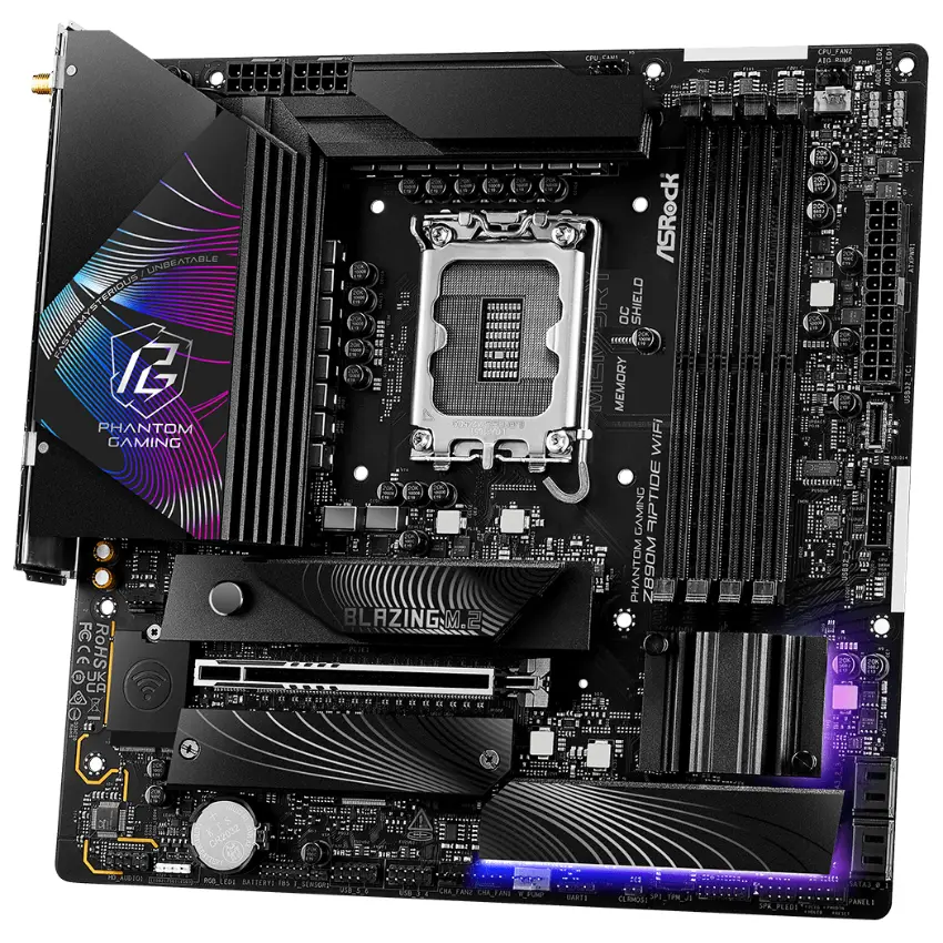 Motherboard ASRock Z890M RIPTIDE WIFI, Socket 1851 Motherboard ASRock Z890M RIPTIDE WIFI, Socket 1851