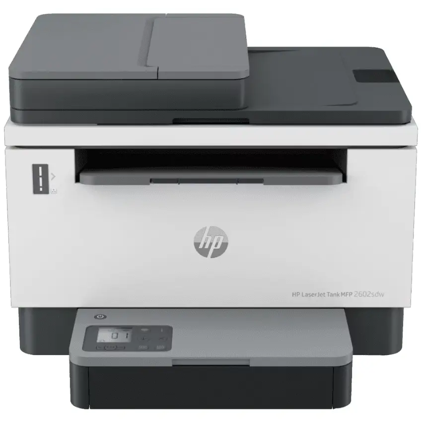 Impresora Multifunción HP LaserJet Tank MFP 2602sdw, ADF, RJ-45, Wi-Fi, USB, Blanco/Gris