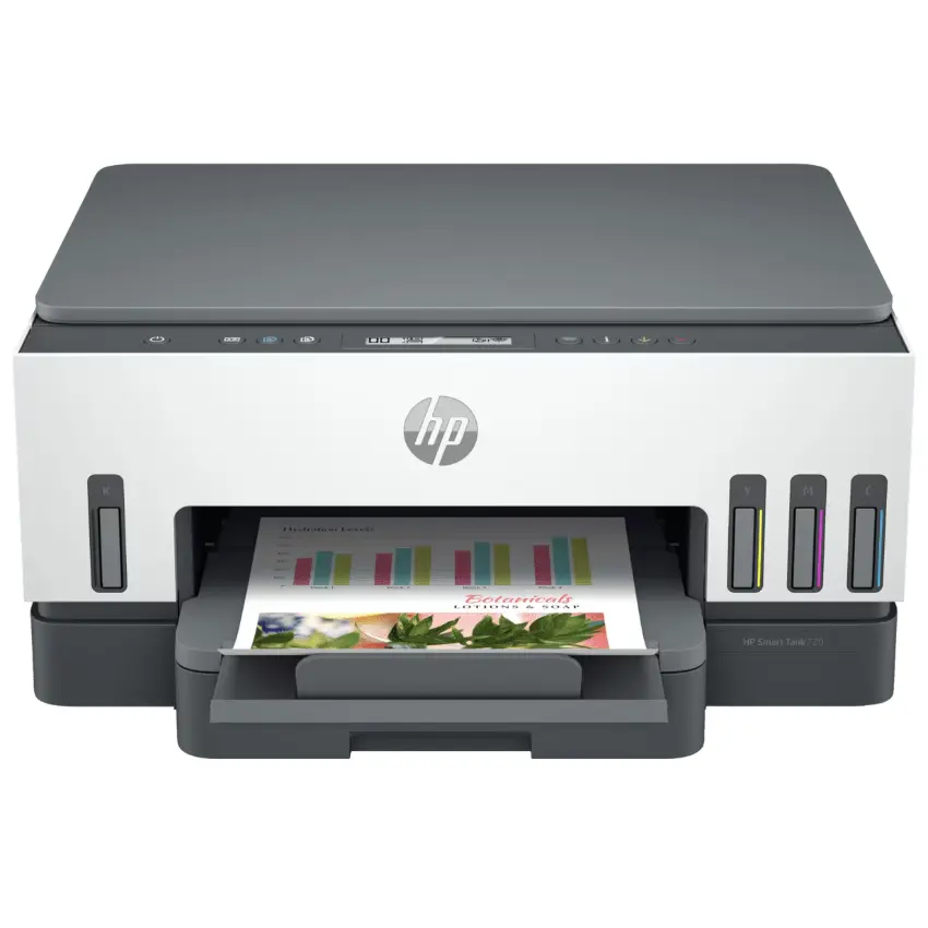 Impresora Multifunción HP Smart Tank 720, Wi-Fi, Bluetooth, Sistema Continuo, Blanco/Gris
