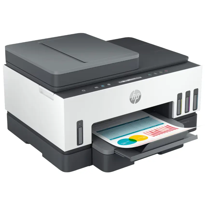 Impresora Multifunción HP Smart Tank 750, ADF, Wi-Fi, Bluetooth, Ethernet, Sistema Continuo, Blanco/Gris