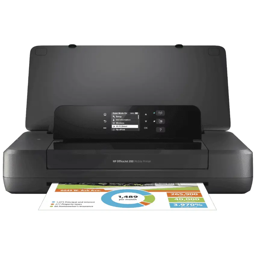 Impresora Portátil HP OfficeJet 200, Wi-Fi, USB, Negro