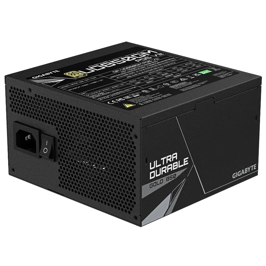 Fuente de alimentación modular Gigabyte UD850GM PG5 V2 850W 80 PLUS Gold, Preparada para PCIe 5.1 Fuente de alimentación modular Gigabyte UD850GM PG5 V2 850W 80 PLUS Gold, Preparada para PCIe 5.1