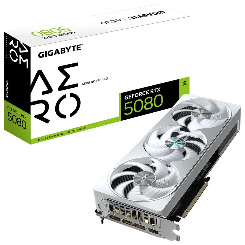 Placa de Video Gigabyte GeForce RTX 5080 AERO OC SFF 16GB GDDR7 Placa de Video Gigabyte GeForce RTX 5080 AERO OC SFF 16GB GDDR7