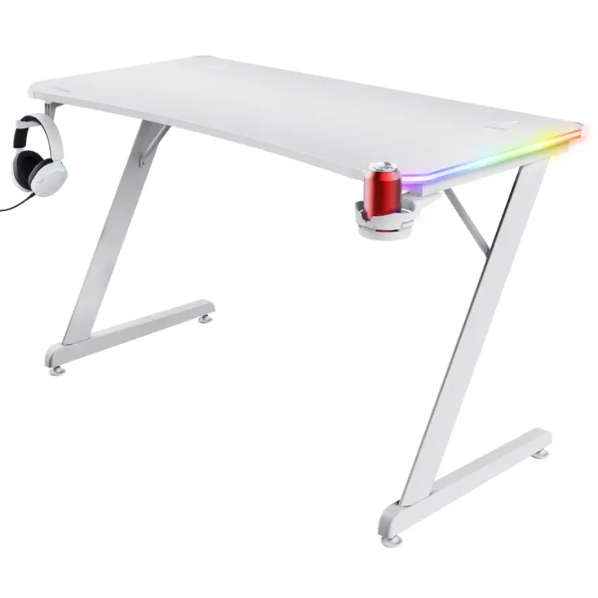 Escritorio Gamer Trust GXT 709W Luminus RGB Blanco