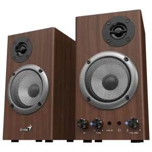 Parlantes Genius SP-HF500B, 16 W RMS, Mini Plug 3.5 mm, Marrón
