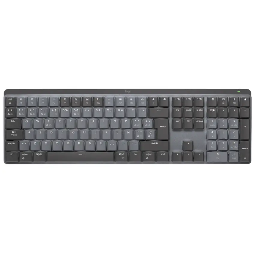Teclado Inalámbrico Logitech MX Mechanical, Mecánico, Gamer, Táctil, Español, Gris Oscuro