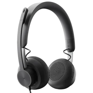 Auriculares Logitech Zone Wired, Versión Teams, USB, Negro
