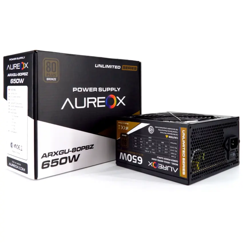 Fuente de alimentación Aureox ARXGU-80PBZ-650W, 80 PLUS Bronze