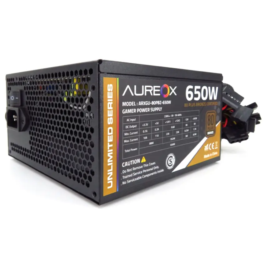 Fuente de alimentación Aureox ARXGU-80PBZ-650W, 80 PLUS Bronze