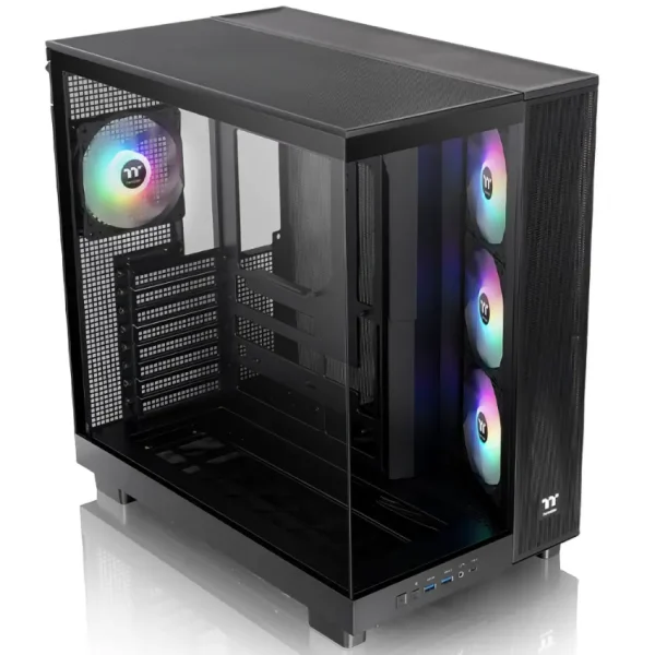 Gabinete Thermaltake View 380 XL TG ARGB, ATX, Sin Fuente, Vidrio Templado Frontal y Lateral, 4 Fan 12 cm ARGB, Negro