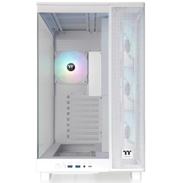 Gabinete Thermaltake View 380 XL TG ARGB Snow, ATX, Sin Fuente, Vidrio Templado Frontal y Lateral, 4 Fan 12 cm ARGB, Blanco