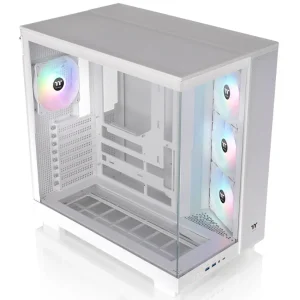Gabinete Thermaltake View 380 XL TG ARGB Snow, ATX, Sin Fuente, Vidrio Templado Frontal y Lateral, 4 Fan 12 cm ARGB, Blanco
