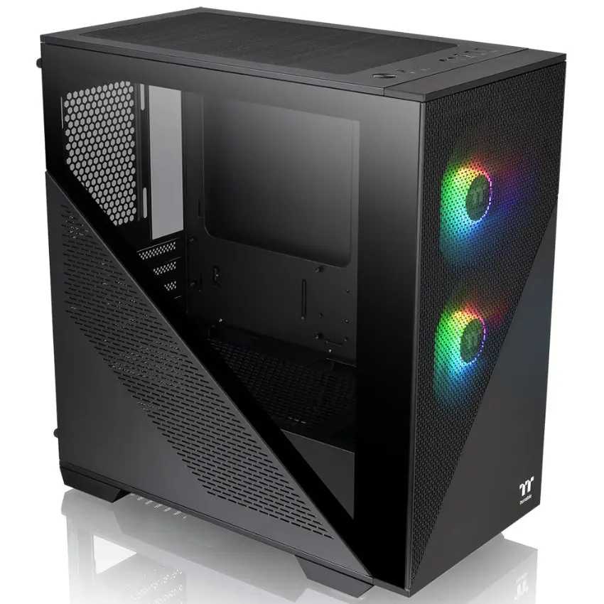 Gabinete Thermaltake Divider 170 TG ARGB, Micro-ATX, Sin Fuente, Vidrio Templado, 2 Fan 12 cm ARGB, Negro