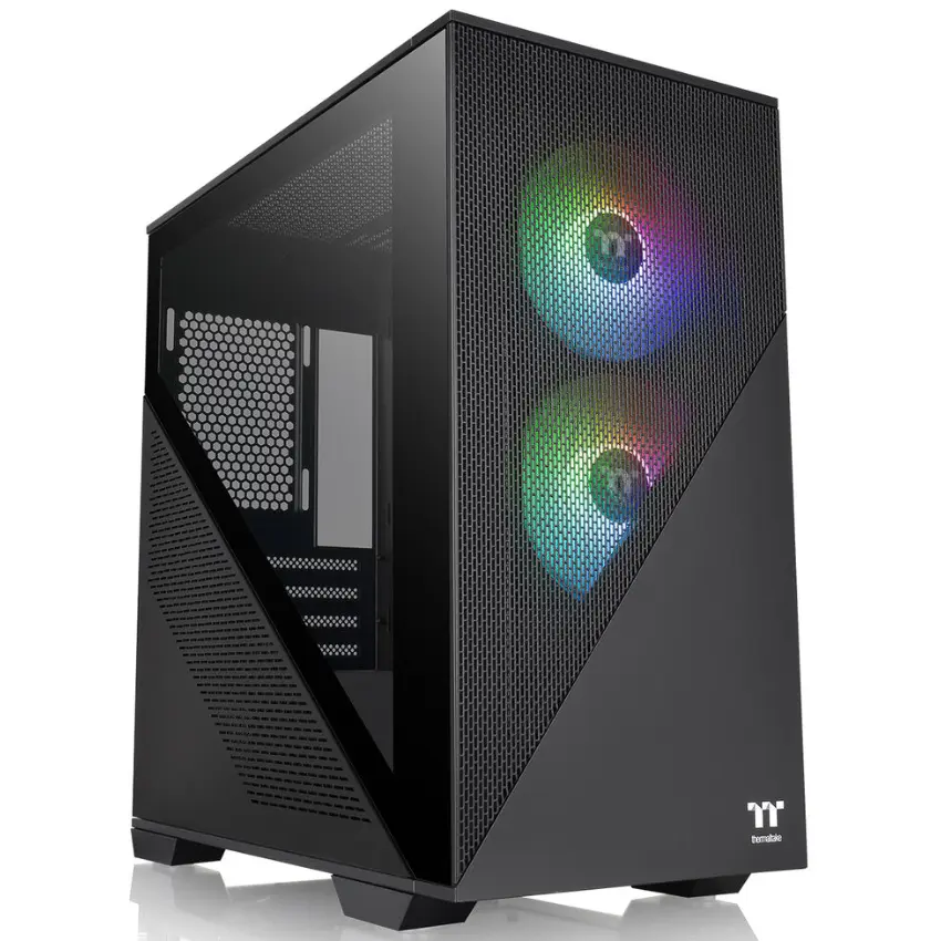 Gabinete Thermaltake Divider 170 TG ARGB, Micro-ATX, Sin Fuente, Vidrio Templado, 2 Fan 12 cm ARGB, Negro