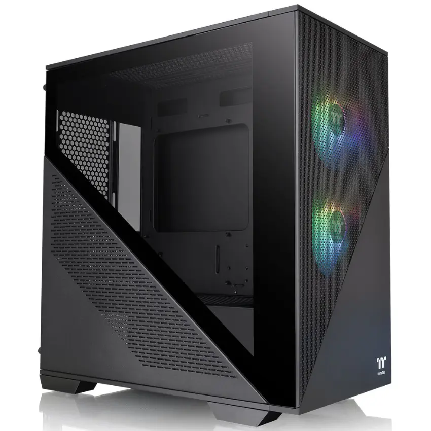 Gabinete Thermaltake Divider 170 TG ARGB, Micro-ATX, Sin Fuente, Vidrio Templado, 2 Fan 12 cm ARGB, Negro