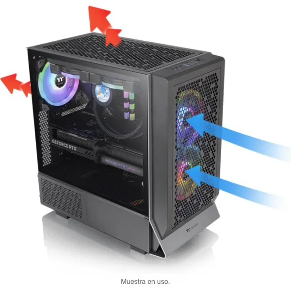 Gabinete Thermaltake Ceres 300 TG ARGB, E-ATX, Sin Fuente, Vidrio Templado, 1 Fan 14 cm, 2 Fan 14 cm ARGB, Negro