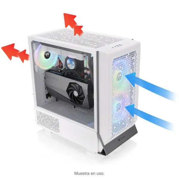 Gabinete Thermaltake Ceres 300 TG ARGB Snow, E-ATX, Sin Fuente, Vidrio Templado, 1 Fan 14 cm, 2 Fan 14 cm ARGB, Blanco