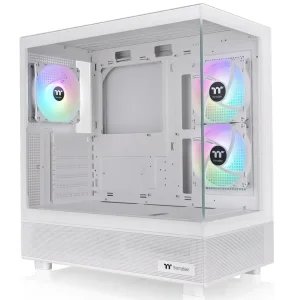 Gabinete Thermaltake View 270 Plus TG ARGB Snow, E-ATX, Sin Fuente, Vidrio Templado Frontal y Lateral, 3 Fan 12 cm ARGB, Blanco