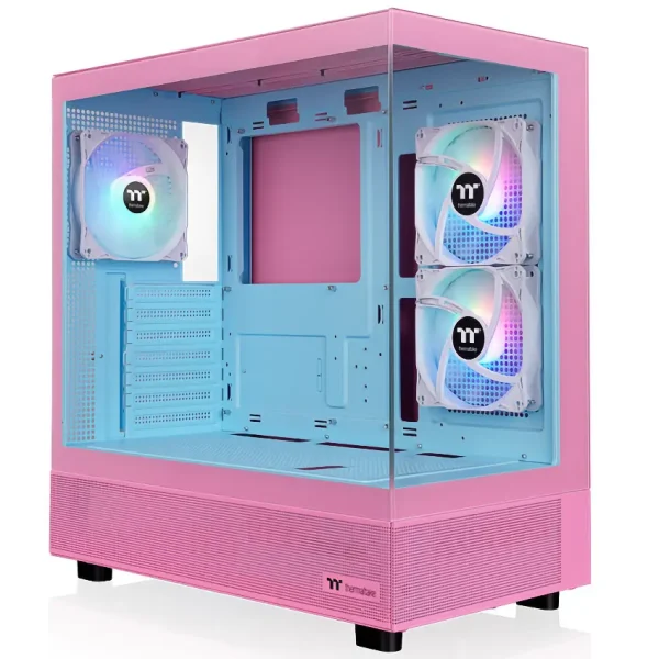 Gabinete Thermaltake View 270 Plus TG ARGB Bubble Pink, E-ATX, Sin Fuente, Vidrio Templado Frontal y Lateral, 3 Fan 12 cm ARGB, Rosa/Celeste