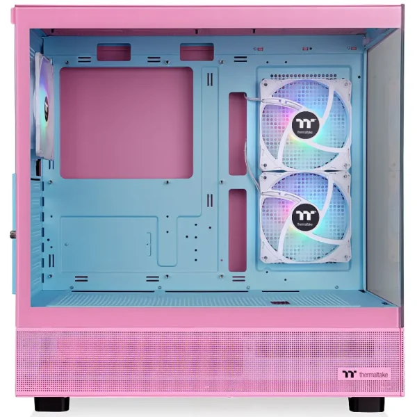 Gabinete Thermaltake View 270 Plus TG ARGB Bubble Pink, E-ATX, Sin Fuente, Vidrio Templado Frontal y Lateral, 3 Fan 12 cm ARGB, Rosa/Celeste