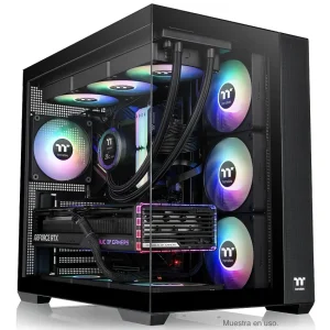 Gabinete Thermaltake View 380 TG ARGB, ATX, Sin Fuente, Vidrio Templado Frontal y Lateral, 4 Fan 12 cm ARGB, Negro