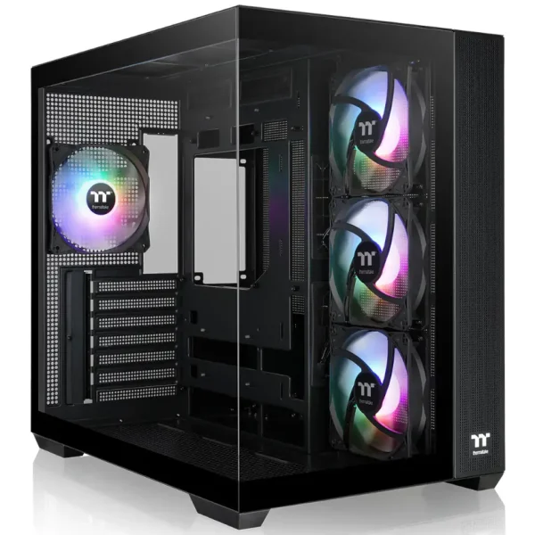 Gabinete Thermaltake View 380 TG ARGB, ATX, Sin Fuente, Vidrio Templado Frontal y Lateral, 4 Fan 12 cm ARGB, Negro