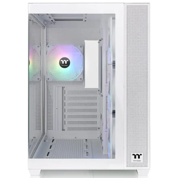 Gabinete Thermaltake View 380 TG ARGB Snow, ATX, Sin Fuente, Vidrio Templado Frontal y Lateral, 4 Fan 12 cm ARGB, Blanco