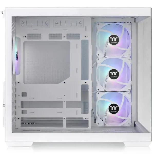 Gabinete Thermaltake View 380 TG ARGB Snow, ATX, Sin Fuente, Vidrio Templado Frontal y Lateral, 4 Fan 12 cm ARGB, Blanco