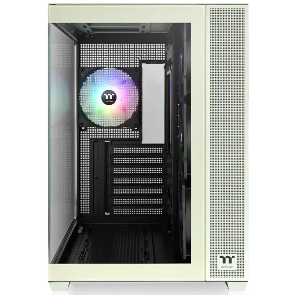 Gabinete Thermaltake View 380 TG ARGB Snow, ATX, Sin Fuente, Vidrio Templado Frontal y Lateral, 4 Fan 12 cm ARGB, Verde/Negro