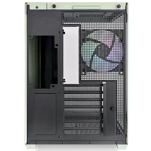 Gabinete Thermaltake View 380 TG ARGB Snow, ATX, Sin Fuente, Vidrio Templado Frontal y Lateral, 4 Fan 12 cm ARGB, Verde/Negro