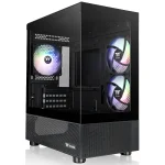 Gabinete Thermaltake View 170 Plus TG ARGB, Micro-ATX, Sin Fuente, Vidrio Templado Frontal y Lateral, 3 Fan 12 cm ARGB, Negro