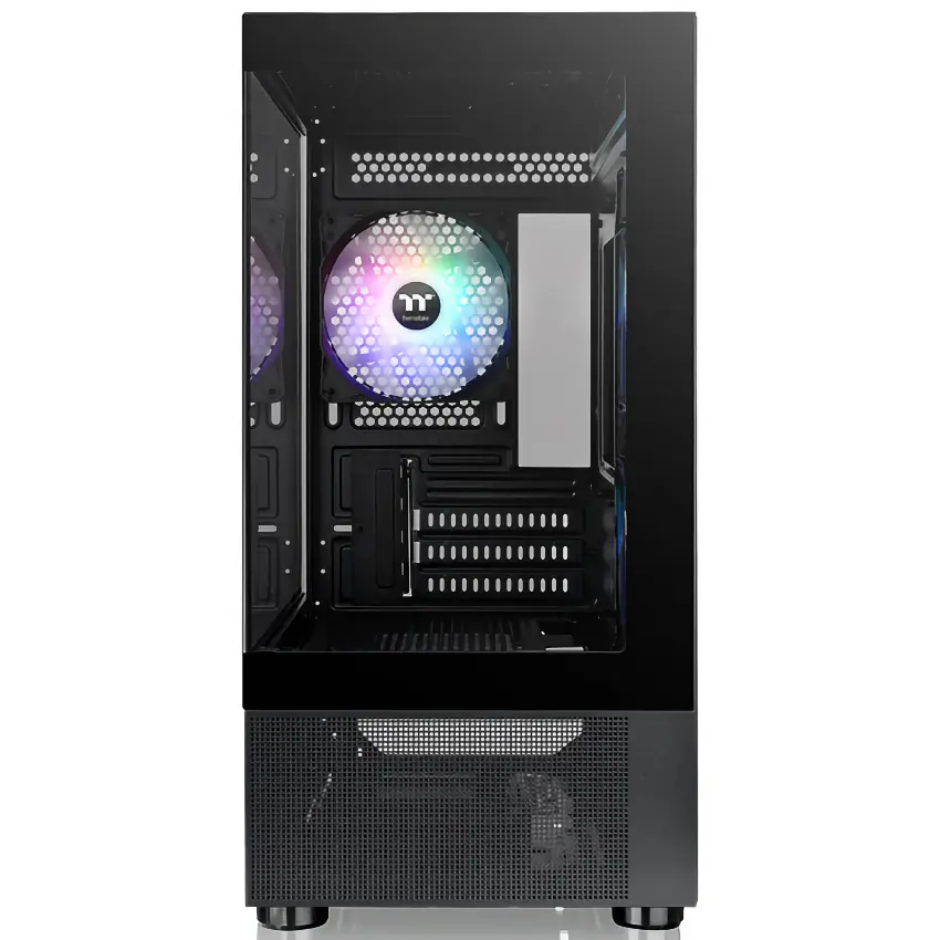 Gabinete Thermaltake View 170 TG ARGB, Micro-ATX, Sin Fuente, Vidrio Templado Frontal y Lateral, 3 Fan 12 cm ARGB, Negro