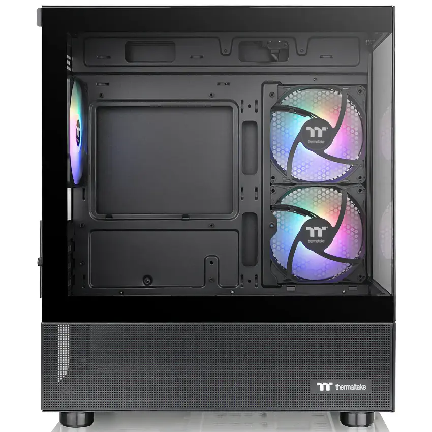 Gabinete Thermaltake View 170 TG ARGB, Micro-ATX, Sin Fuente, Vidrio Templado Frontal y Lateral, 3 Fan 12 cm ARGB, Negro