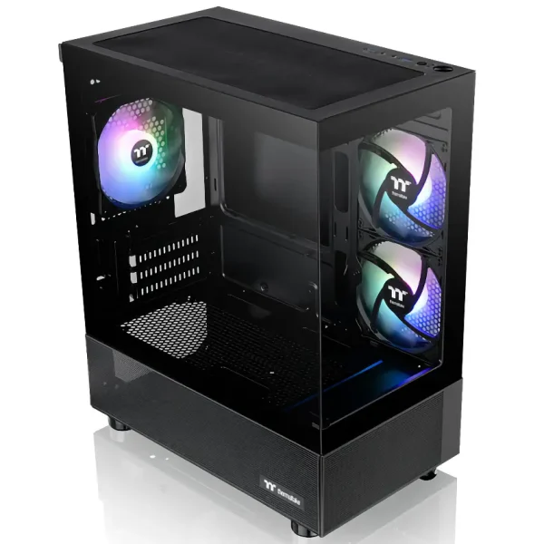 Gabinete Thermaltake View 170 Plus TG ARGB, Micro-ATX, Sin Fuente, Vidrio Templado Frontal y Lateral, 3 Fan 12 cm ARGB, Negro
