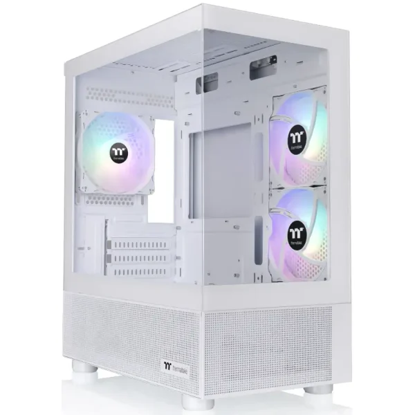 Gabinete Thermaltake View 170 TG ARGB Snow, Micro-ATX, Sin Fuente, Vidrio Templado Frontal y Lateral, 3 Fan 12 cm ARGB, Blanco