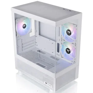 Gabinete Thermaltake View 170 TG ARGB Snow, Micro-ATX, Sin Fuente, Vidrio Templado Frontal y Lateral, 3 Fan 12 cm ARGB, Blanco