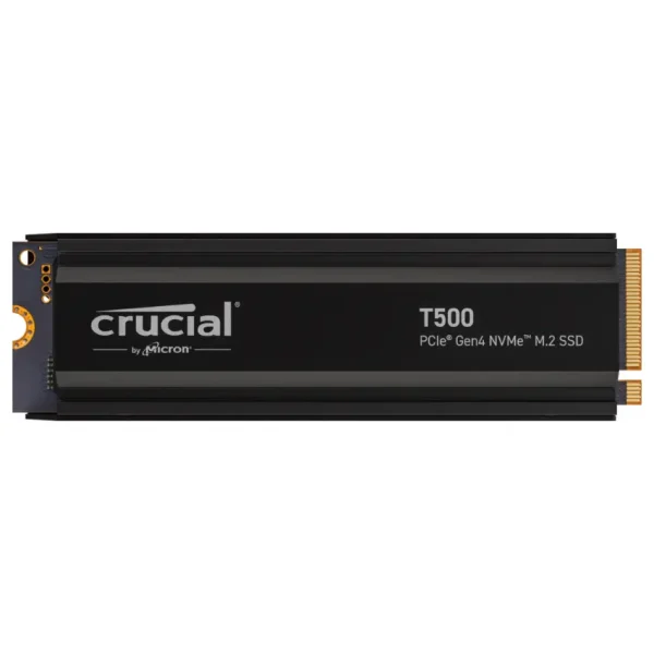 Disco SSD Crucial T500 NVMe, TLC, 3D NAND, PCIe Gen 4 x4, M.2 2280, Disipador