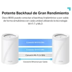 Sistema Wi-Fi Mesh TP-Link Deco BE65, 2.5G, BE9300, Triple Banda, Pack de 2