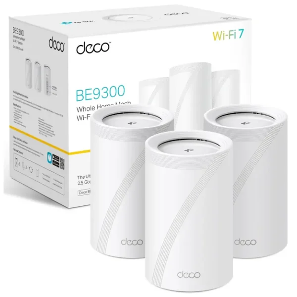 Sistema Wi-Fi Mesh TP-Link Deco BE65, 2.5G, BE9300, Triple Banda, Pack de 3