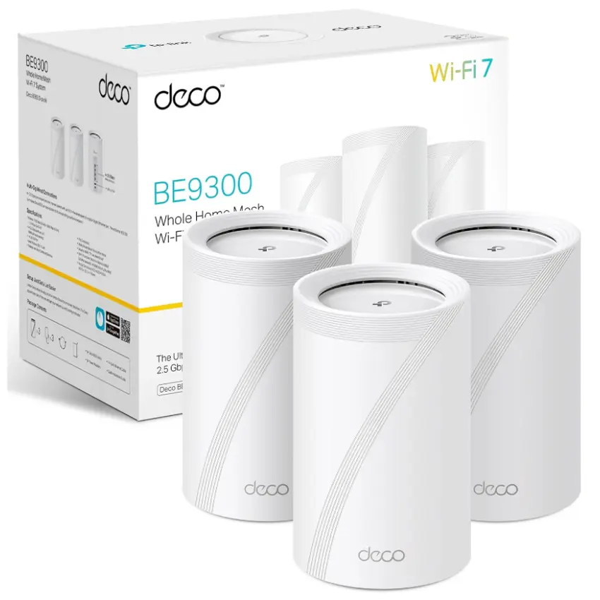 Sistema Wi-Fi Mesh TP-Link Deco BE65, 2.5G, BE9300, Triple Banda, Pack de 3