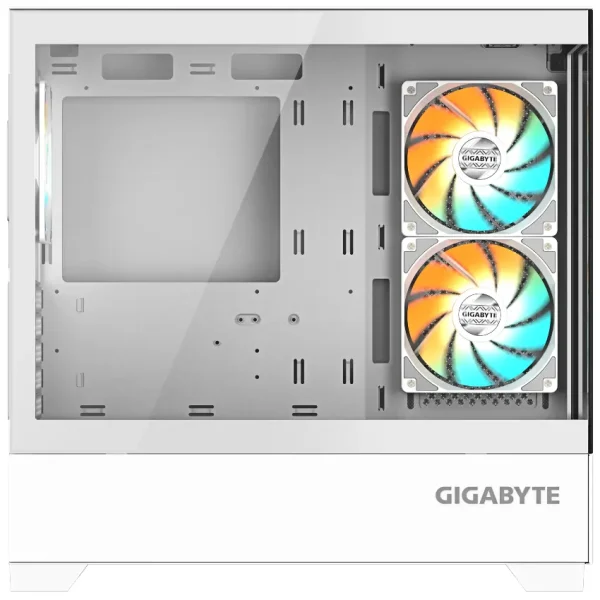 Gabinete Gigabyte C201 PANORAMIC ICE, Micro-ATX, Sin Fuente, Vidrio Templado Frontal y Lateral, 3 Fan 12 cm ARGB, Blanco
