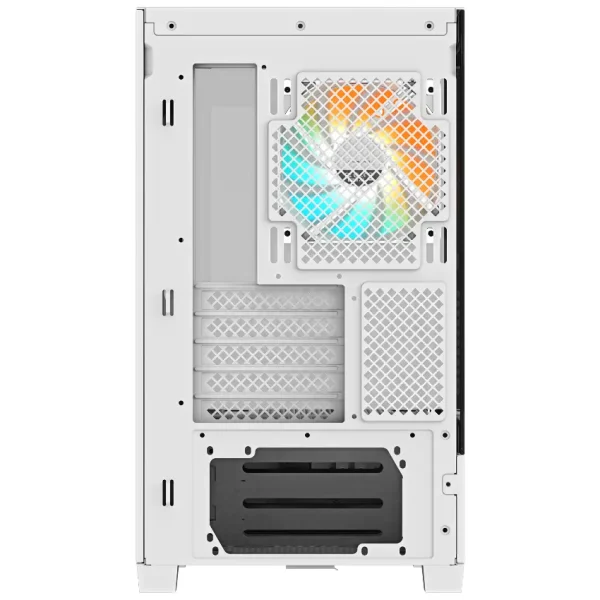 Gabinete Gigabyte C201 PANORAMIC ICE, Micro-ATX, Sin Fuente, Vidrio Templado Frontal y Lateral, 3 Fan 12 cm ARGB, Blanco